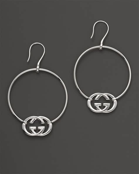 gucci earrings silver hoops|Gucci britt silver drop earrings.